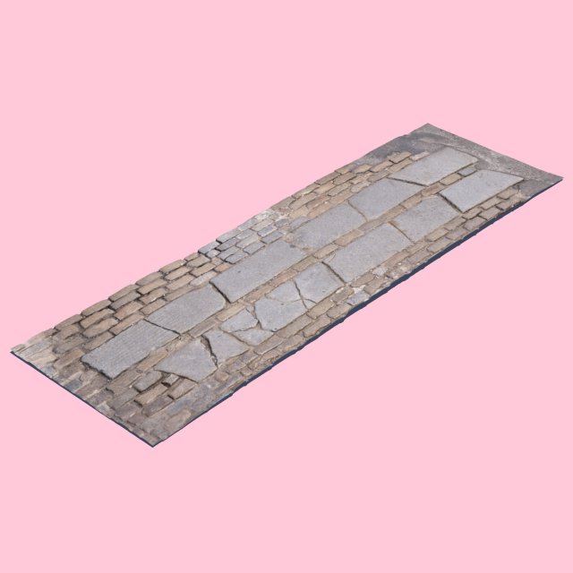 brick crosswalk 3D Model .c4d .max .obj .3ds .fbx .stl .blend 