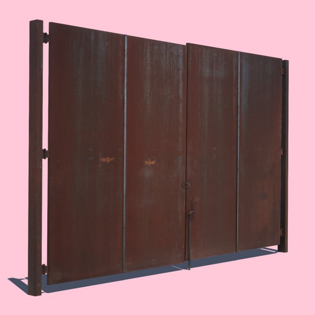 rusty metal door Modelo 3D .c4d .max .obj .3ds .fbx .stl .blend 