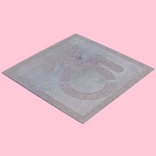concrete handicap space 3D Model .c4d .max .obj .3ds .fbx .stl .blend 