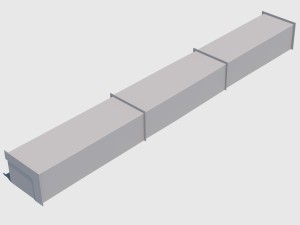 long marble bench Modello 3D