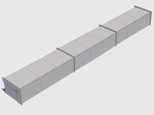 long marble bench Modello 3D