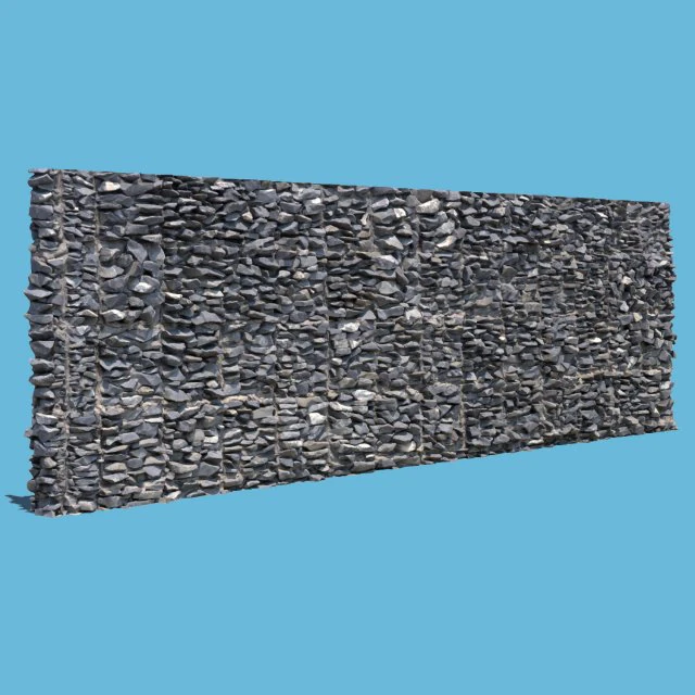 gray stone wall 3D Model .c4d .max .obj .3ds .fbx .stl .blend 