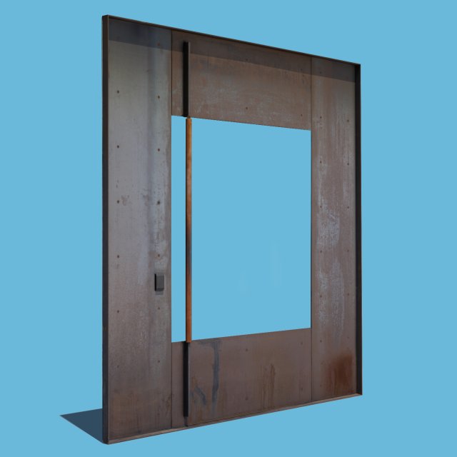 square metal door 3Dモデル .c4d .max .obj .3ds .fbx .stl .blend 