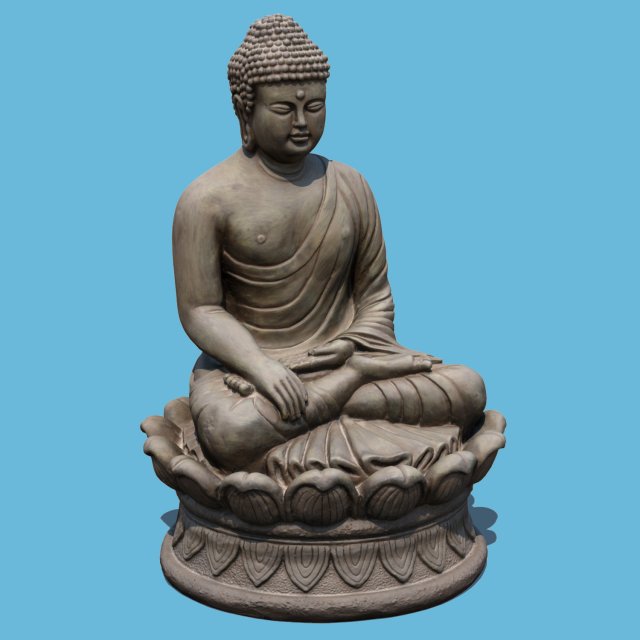 earth touching buddha 3D Model .c4d .max .obj .3ds .fbx .stl .blend 