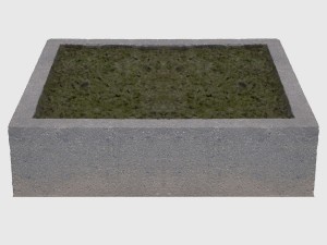 concrete planter square Model 3D