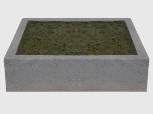 concrete planter square 3D Model