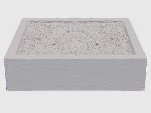 concrete planter square Model 3D