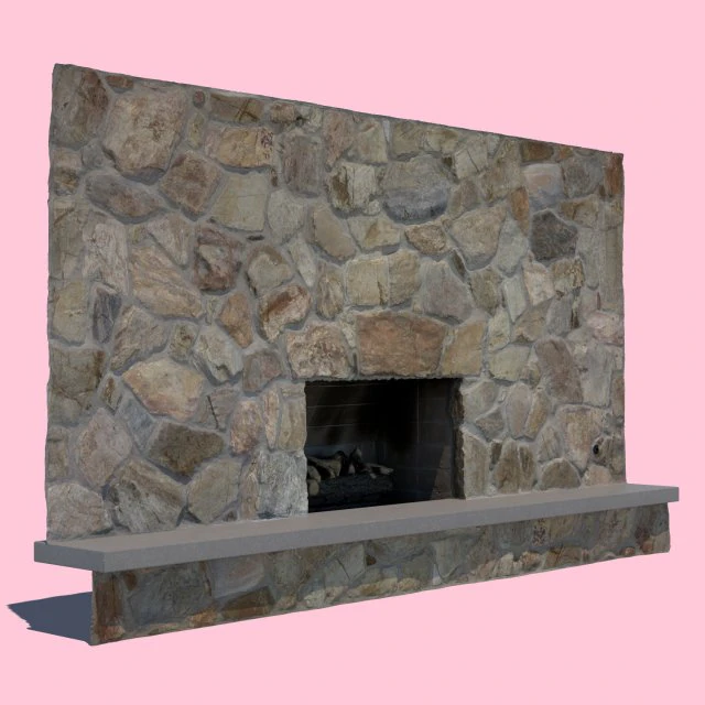 mid-century modern fireplace 3D Model .c4d .max .obj .3ds .fbx .stl .blend 
