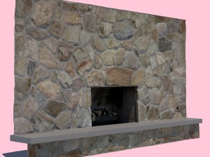 mid-century modern fireplace 3D Model