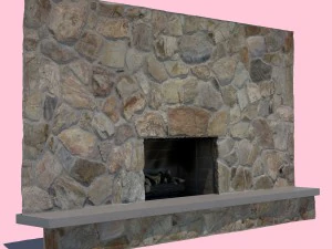 nowoczesny kominek z połowy XX wieku Model 3D