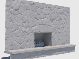 mid-century modern fireplace Modèle 3D