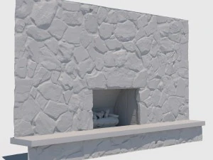 mid-century modern fireplace 3D Model