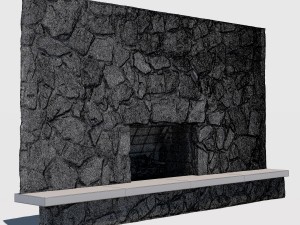 mid-century modern fireplace Modèle 3D