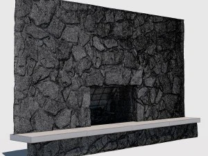 mid-century modern fireplace 3D Model