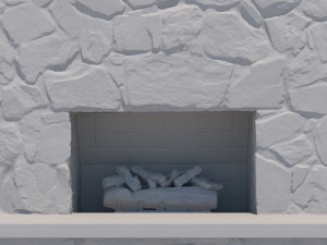 mid-century modern fireplace Modèle 3D