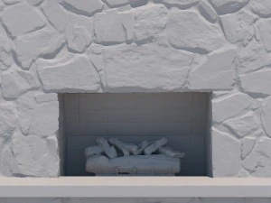 mid-century modern fireplace 3D Model
