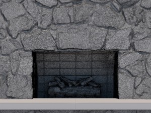 mid-century modern fireplace Modèle 3D
