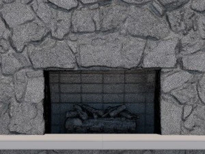 mid-century modern fireplace 3D Model