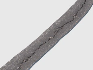 long crack in asphalt 3D Model