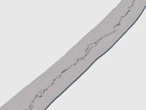 long crack in asphalt 3D Model