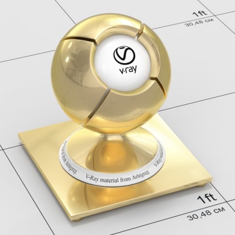 vray metal material - gold CG Текстуры .c4d .max .obj .3ds .fbx .stl .blend 