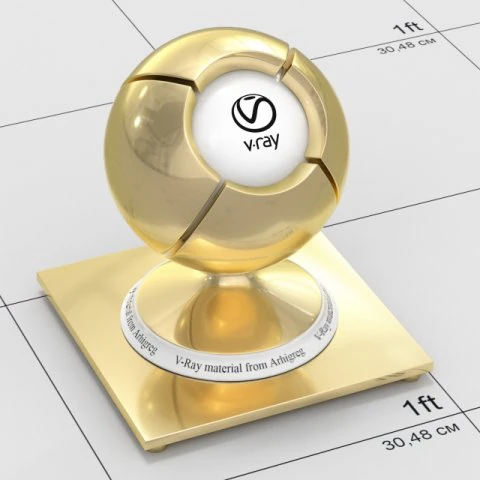 vray metal material - gold CG Textures .c4d .max .obj .3ds .fbx .stl .blend 