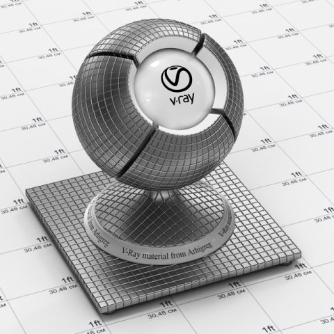 vray material - mosaic metal silver Texturas CG .c4d .max .obj .3ds .fbx .stl .blend 