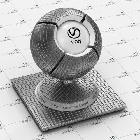 vray material - mosaic metal silver CG Textures .c4d .max .obj .3ds .fbx .stl .blend
