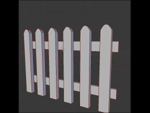 fence wood 3D 모델
