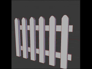 cerca de madeira Modelo 3D