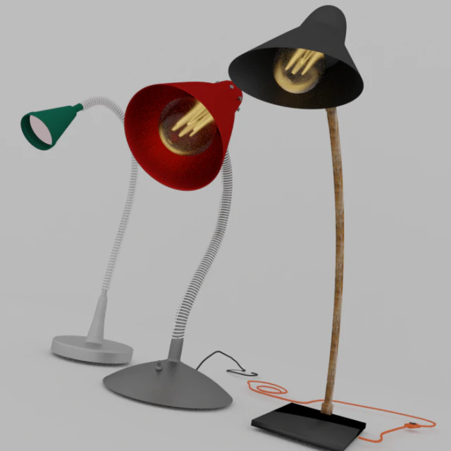 desk lamp 3D Model .c4d .max .obj .3ds .fbx .stl .blend 