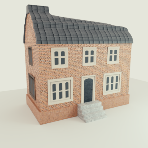 building house low poly 3Dモデル .c4d .max .obj .3ds .fbx .stl .blend 