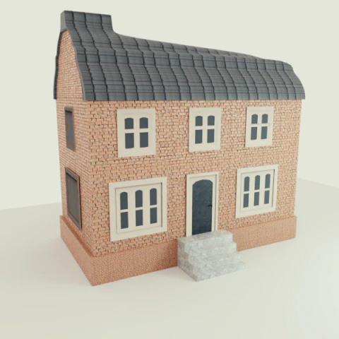 building house low poly 3D Model .c4d .max .obj .3ds .fbx .stl .blend 