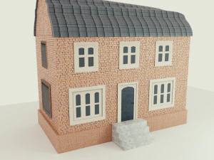 construindo casa low poly Modelo 3D