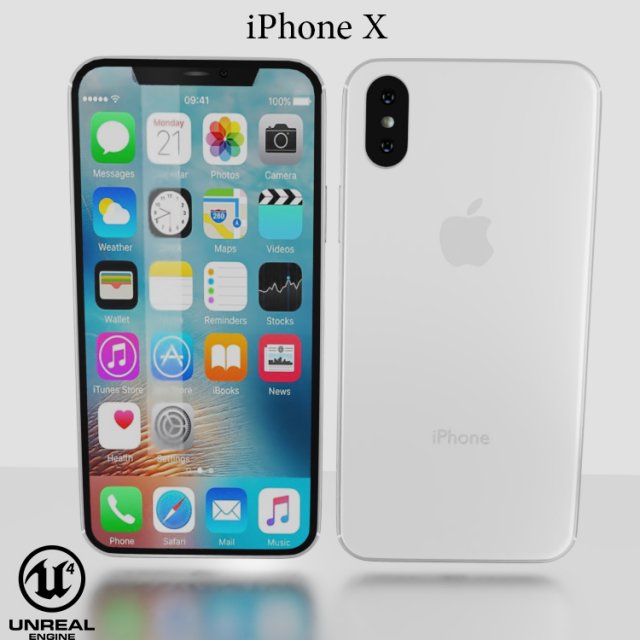 iphone x apple Modèle 3D .c4d .max .obj .3ds .fbx .stl .blend 