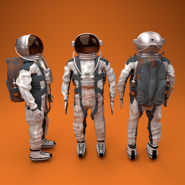 astronaut rig character Model 3D .c4d .max .obj .3ds .fbx .stl .blend 