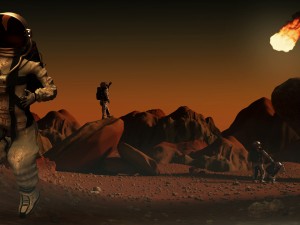 astronaut rig and scene 3D Модель