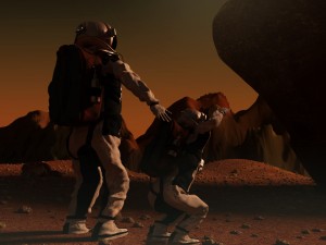 astronaut rig and scene Modello 3D