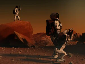 astronaut rig and scene 3D Model