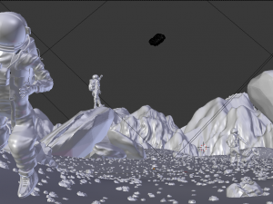 astronaut rig and scene Modello 3D