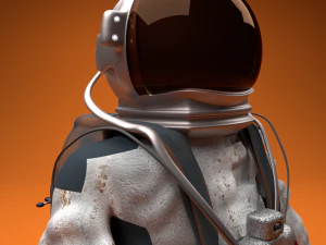 astronaut rig and scene 3D Model
