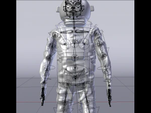 astronaut rig and scene 3D Model