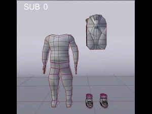 astronaut rig and scene 3D Model