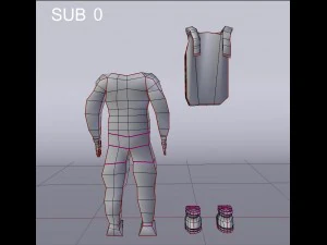 astronaut rig and scene 3D Model