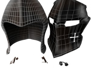helmet dark visored medieval 3D Модель