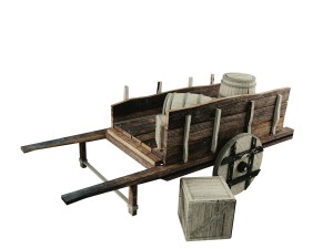 wooden cart 3D-Modell