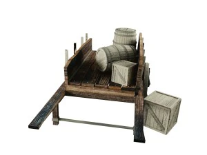 wooden cart 3D Model