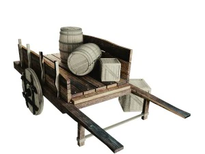 wooden cart 3D Model