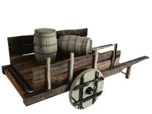 wooden cart 3D-Modell