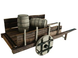 wooden cart 3D Model